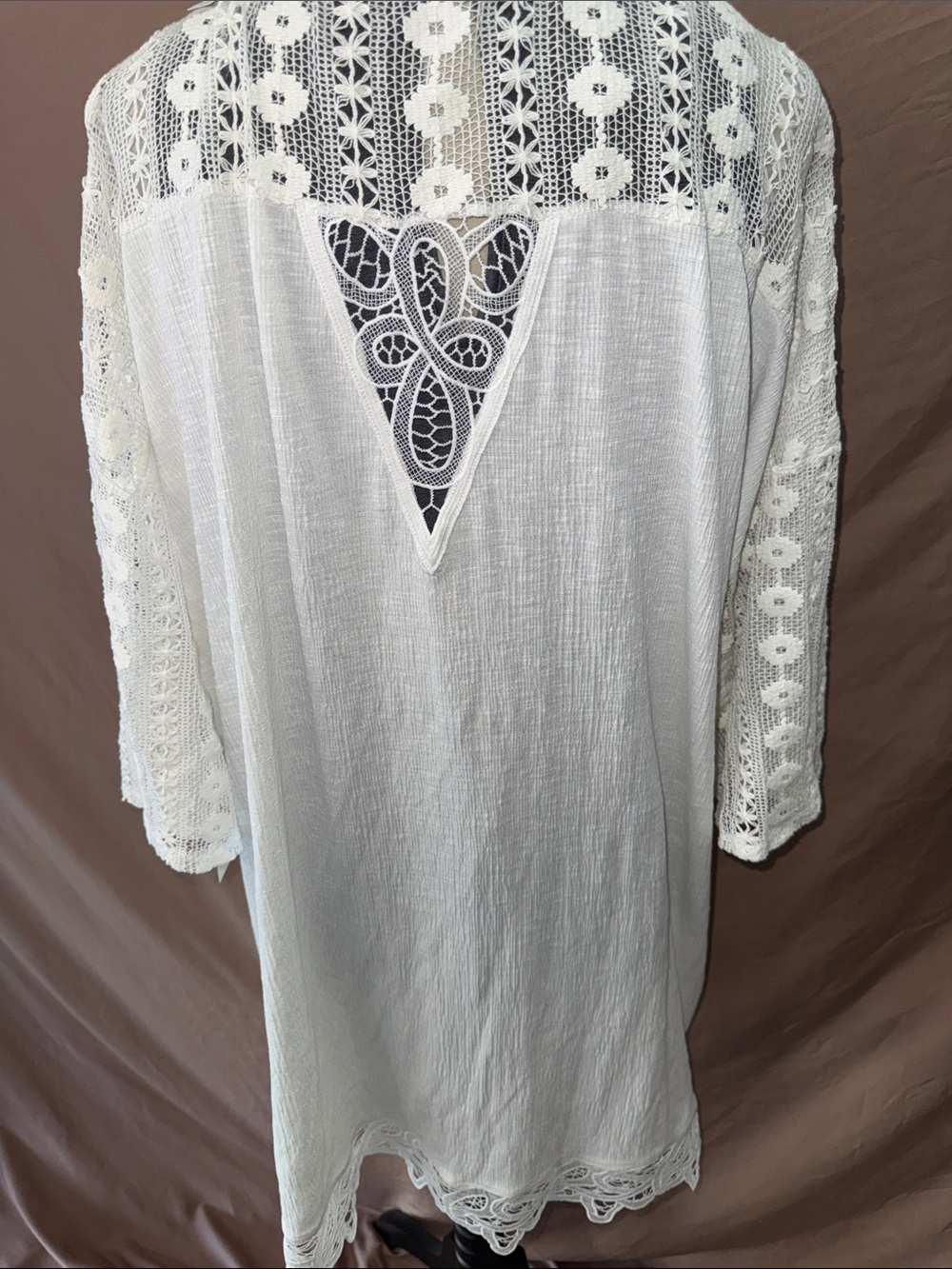 Cato White Crochet Kimono Swim Coverup - Picture 10 of 11
